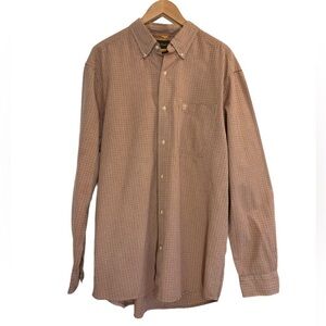 Timberland long sleeve green/red/tan 100% cotton button up top